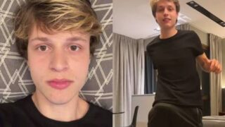 Tiktok Matheus Cade com o pênis duro na roupa